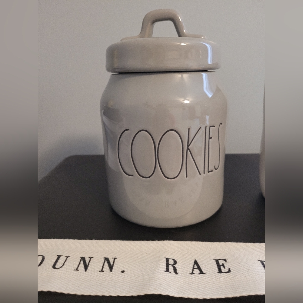 Rae Dunn Baby Canister Jar Gray Cookies